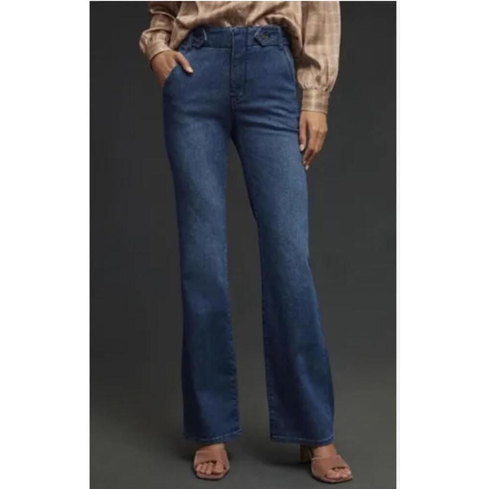 Pilcro Anthropologie Mid-Rise Bootcut Flare Jeans Dark Wash Size 29 - Picture 1 of 7